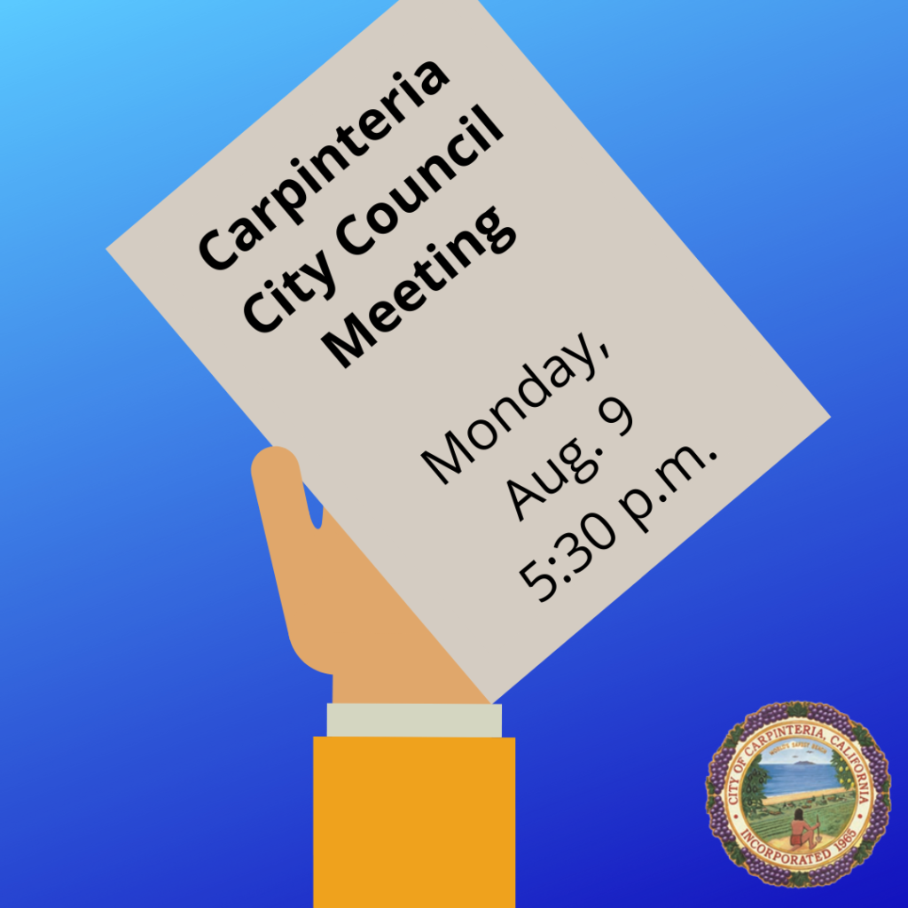 Carpinteria City Council to meet Aug. 9