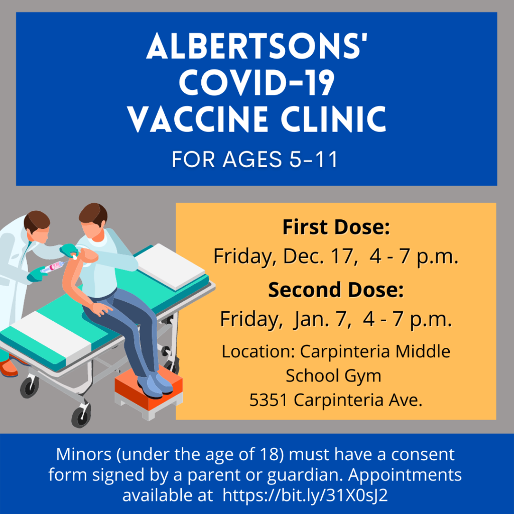 Albertsons to Hold Vaccine Clinic for Ages 5-11 at CMS