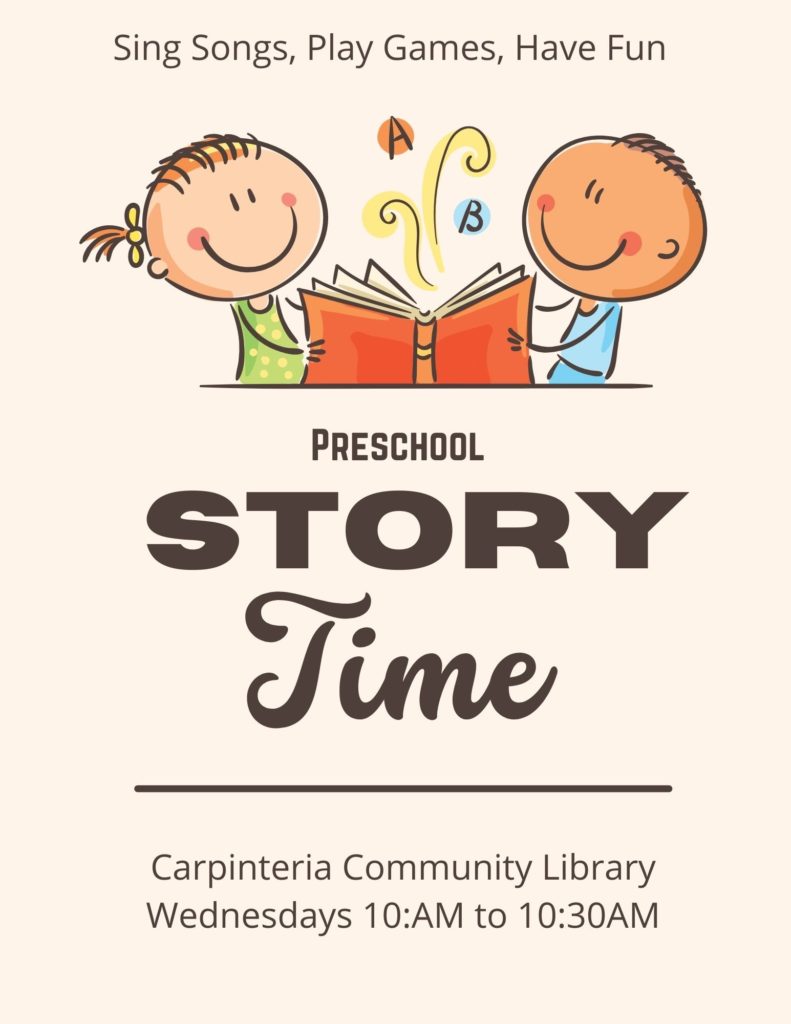 Mark Your Calendars for Preschool Story Time