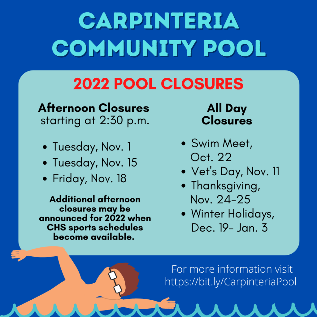 Community Pool Announces November Closures