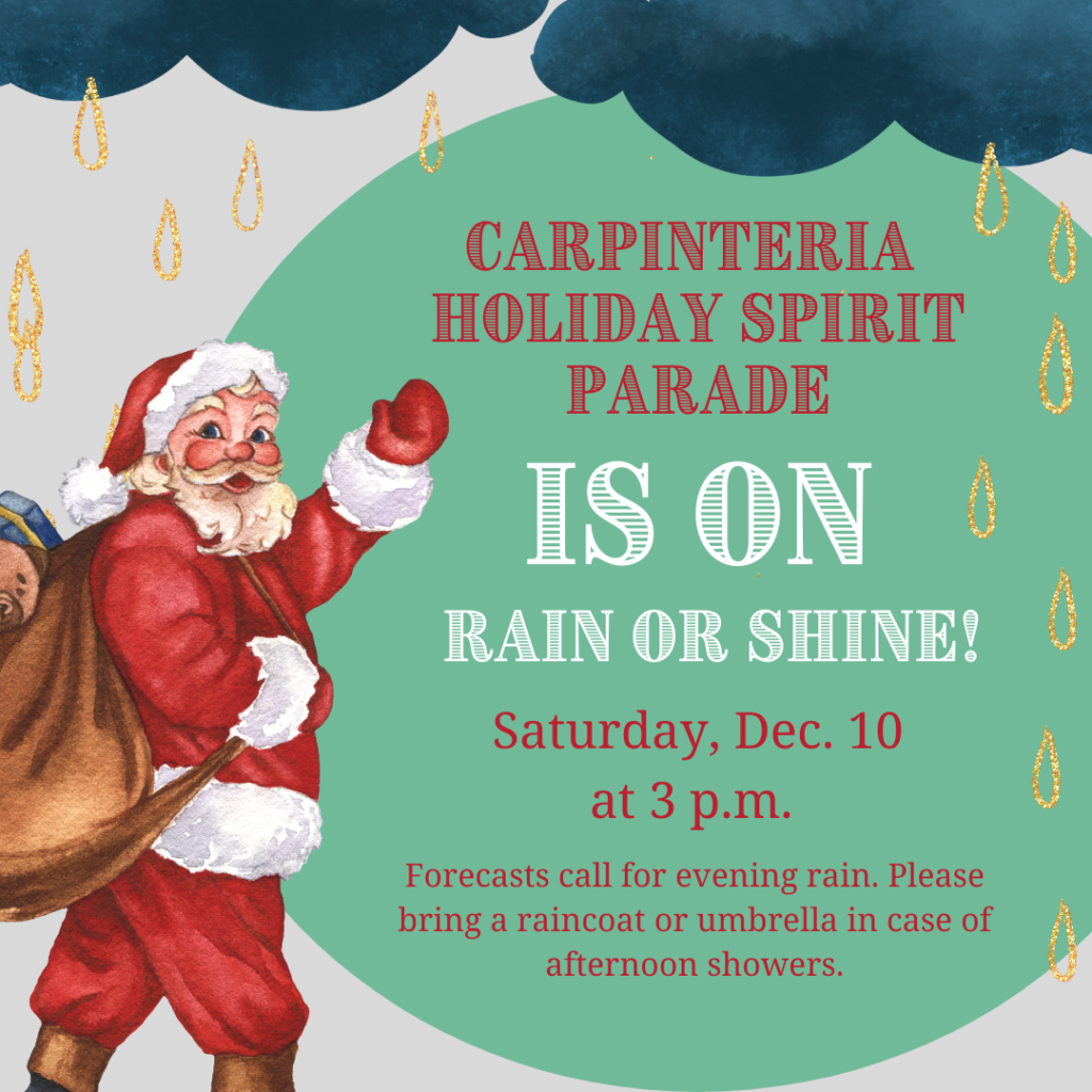 Holiday Spirit Parade will be held Rain or Shine