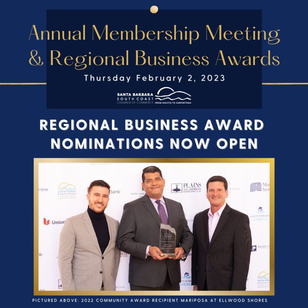 SB South Coast Chamber of Commerce Opens Regional Business Award Nominations 