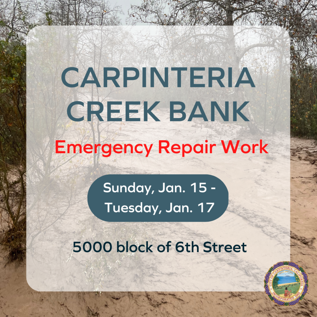 State Parks Initiate Emergency Repair of Carpinteria Creek Bank