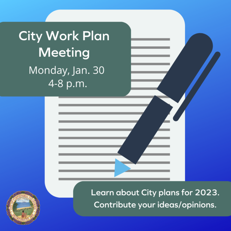 Draft Work Plan Now Available City of Carpinteria Draft Work Plan Now Available City of Carpinteria