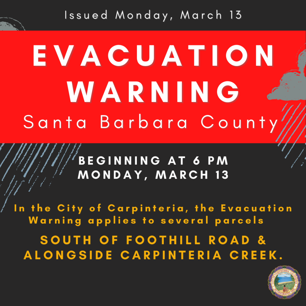 Evacuation Warning Issued for SB County