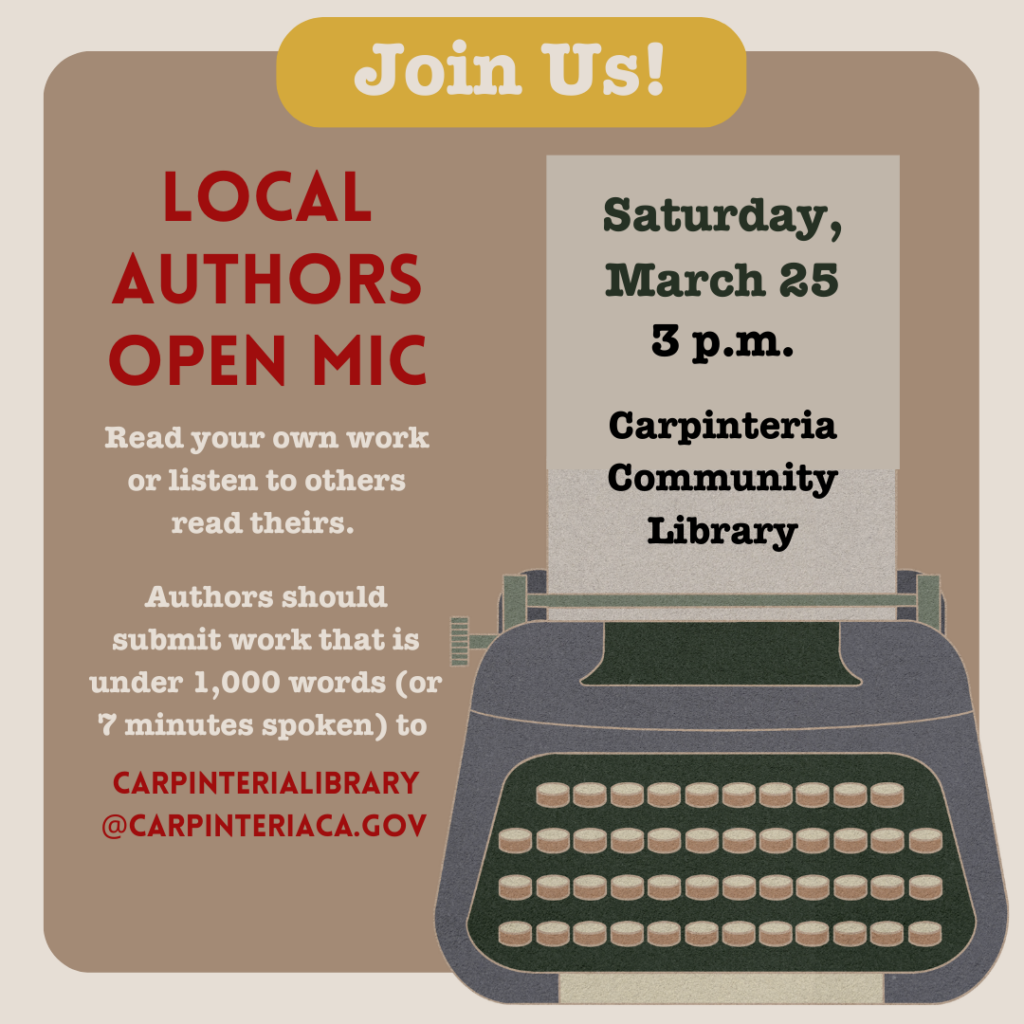 Library to Host Author Open Mic