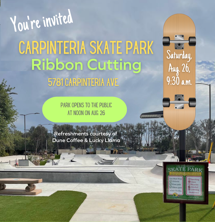 Carpinteria Skate Park ribbon cutting planned for Aug. 26