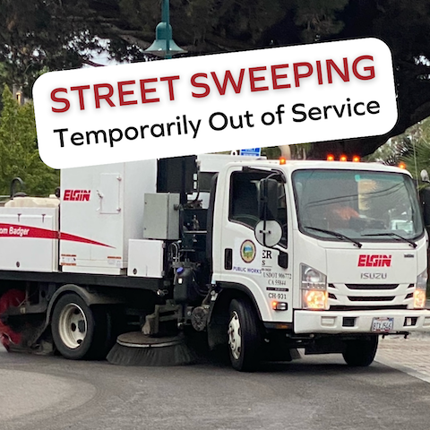 Street sweeping equipment in repair
