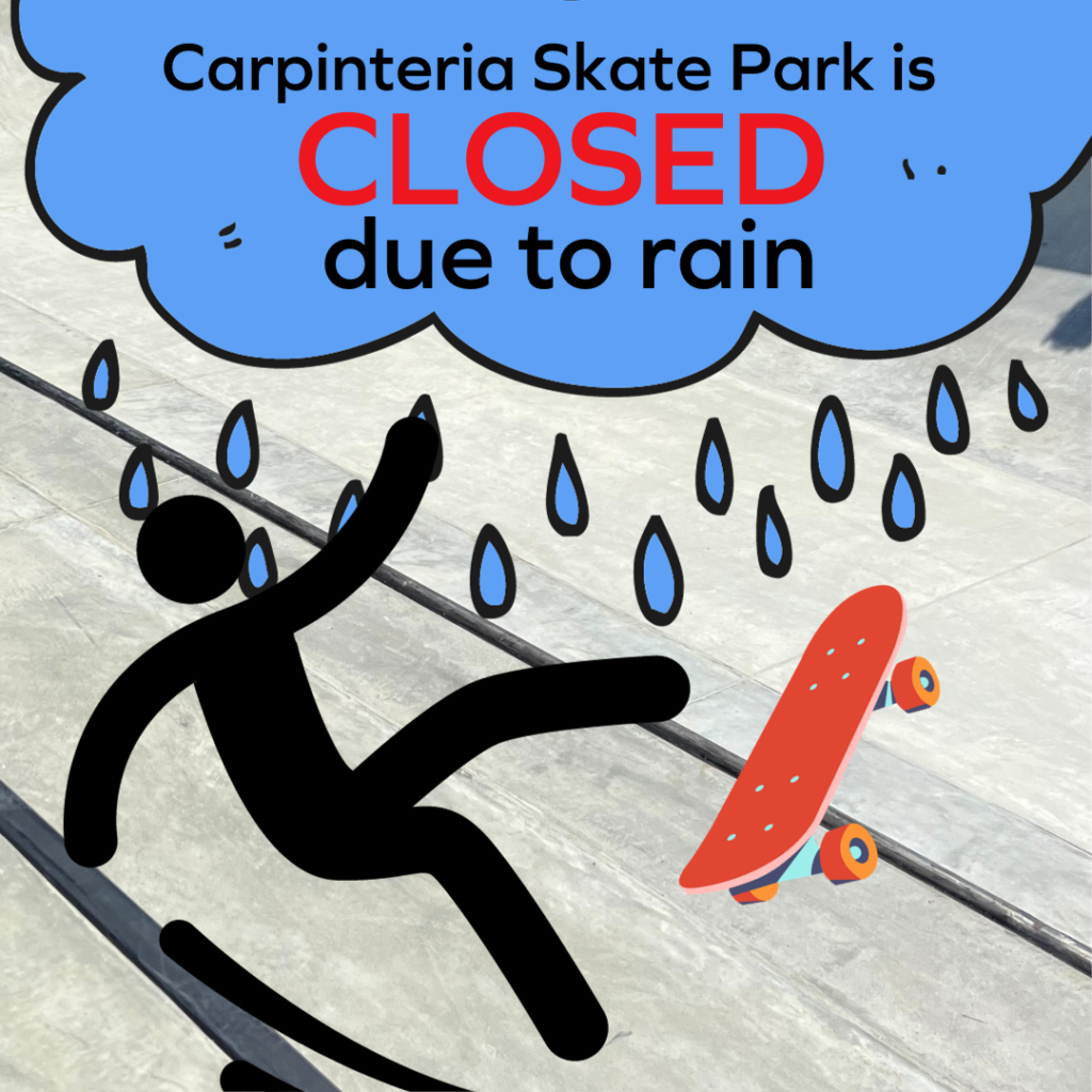 Skate Park is closed due to rain