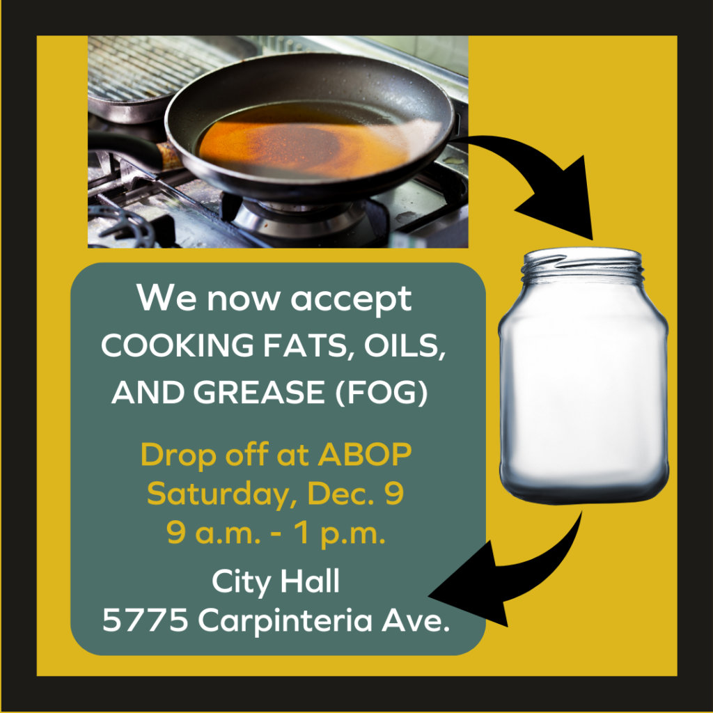 Cooking oils now accepted at ABOP