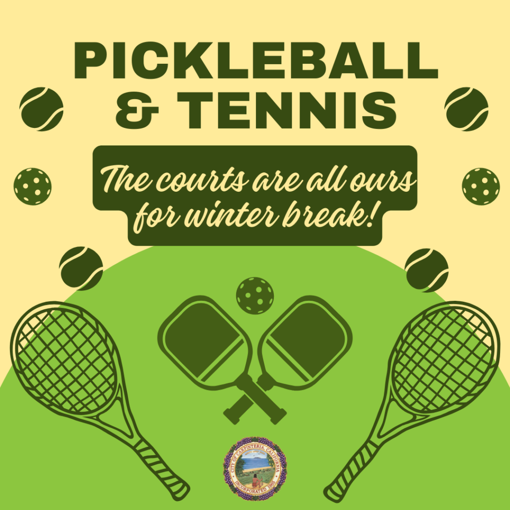 Tennis & pickleball courts open to public all day during winter break