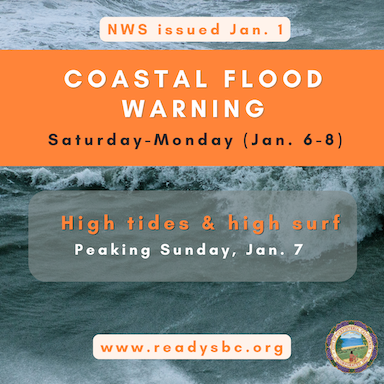 Coastal Flooding risk Jan. 6-8