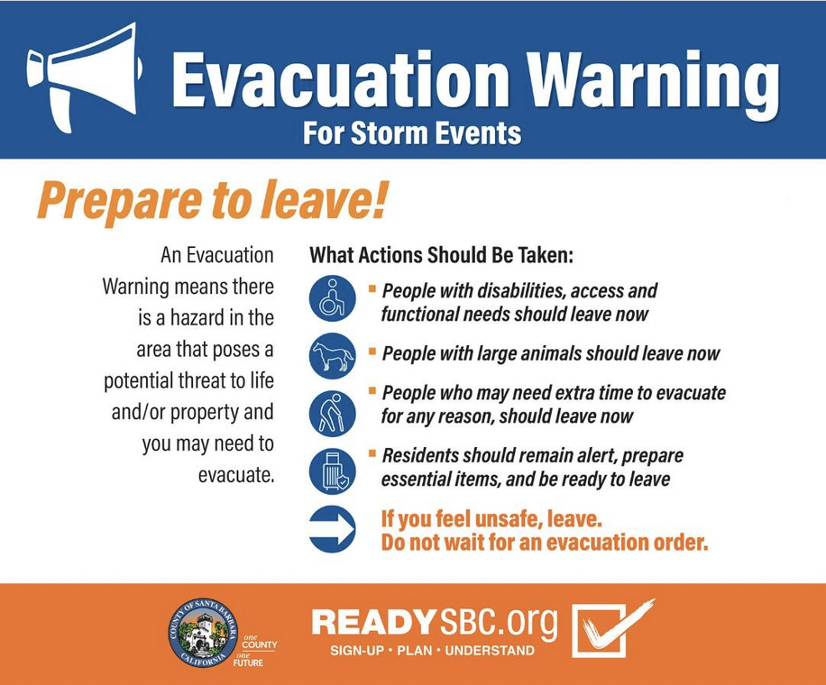 Evacuation Warning issued