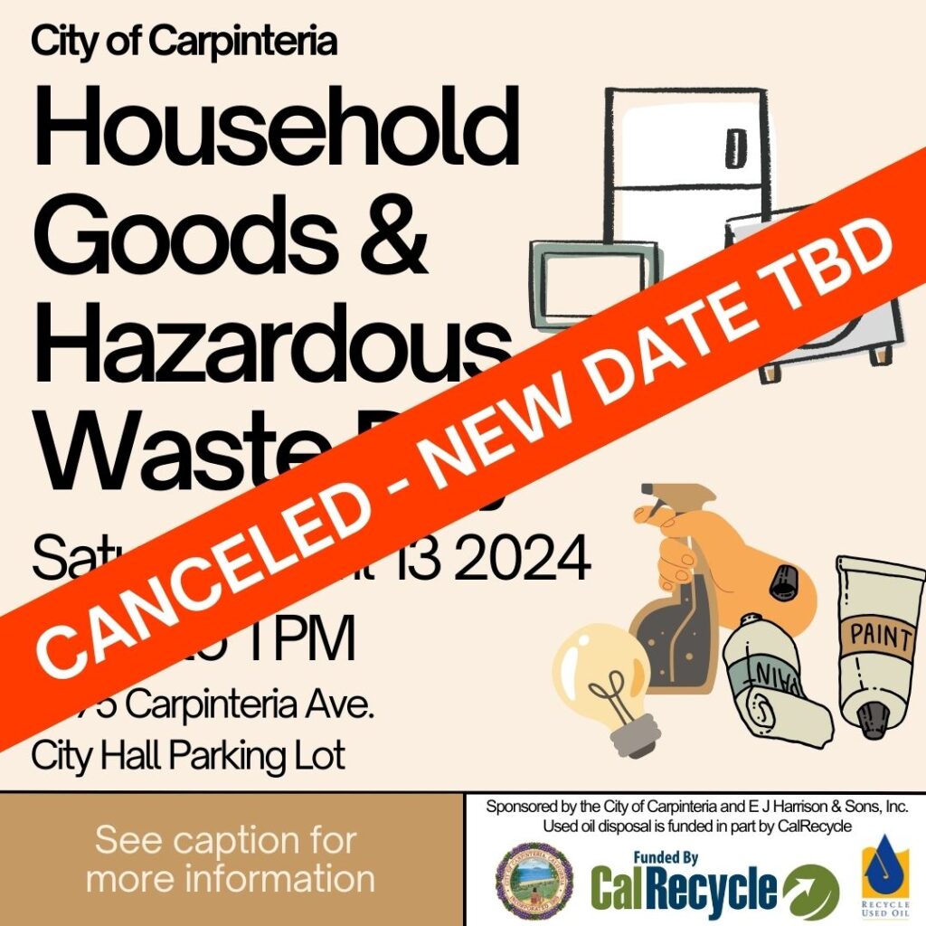 April 13 Household Goods & Hazardous Waste Day canceled