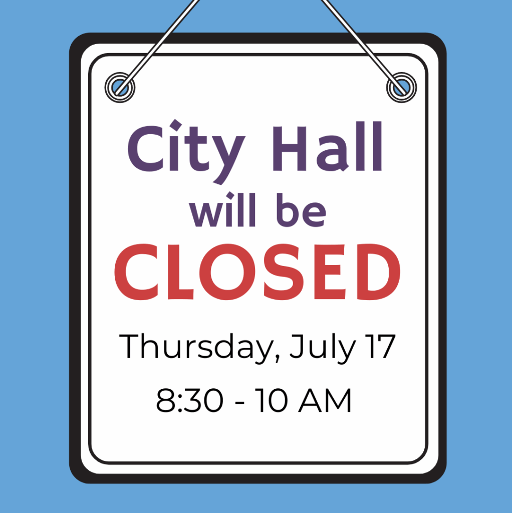 Brief closure at City Hall on July 17