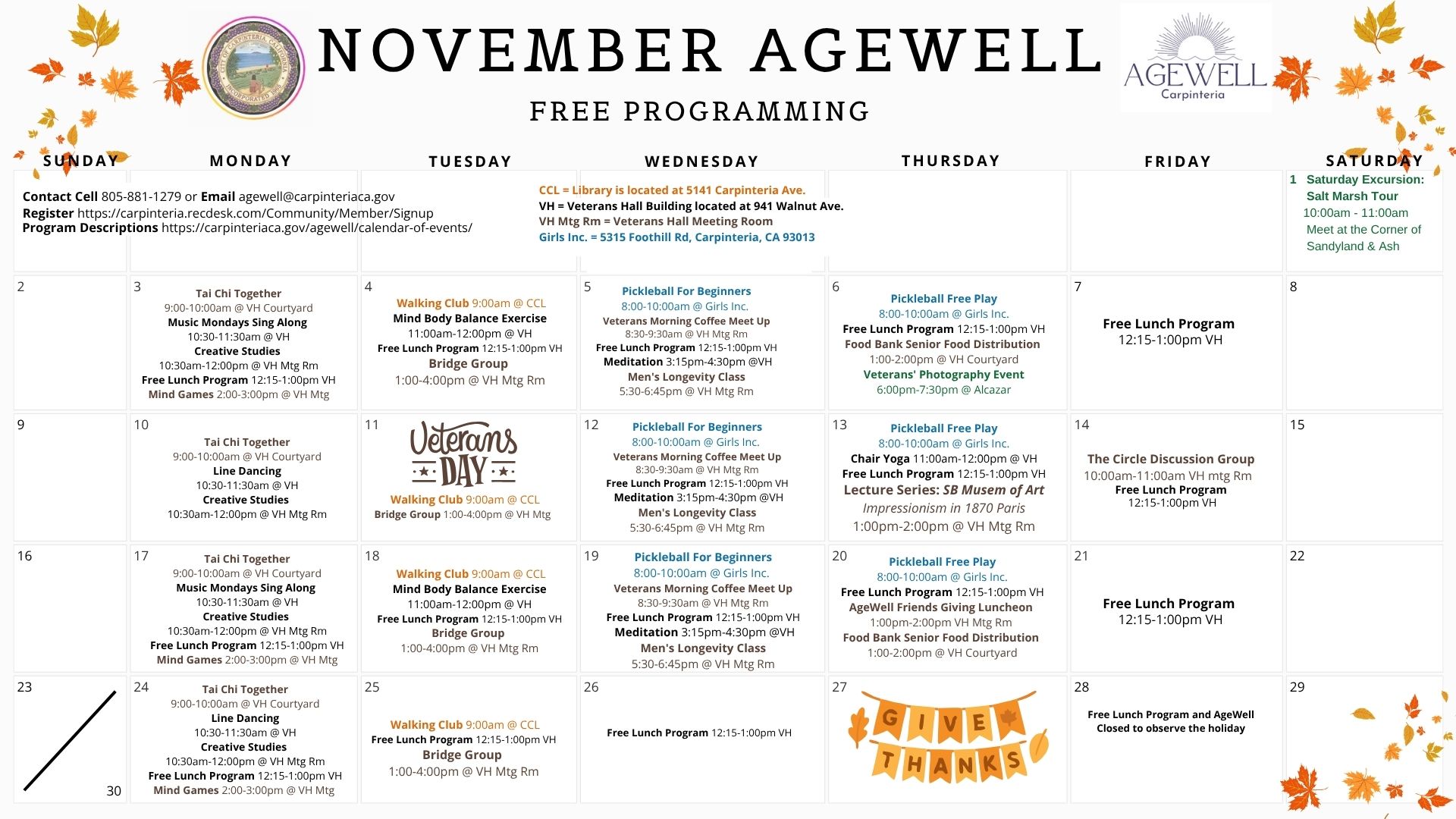 Calendario revisado del 25 de noviembre