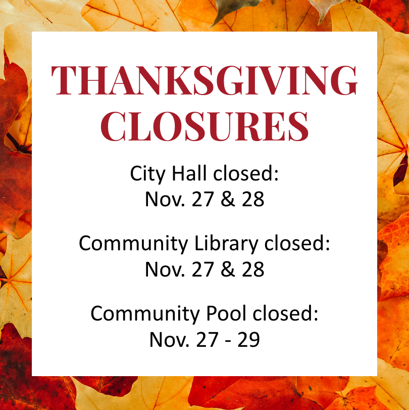 Holiday closures coming