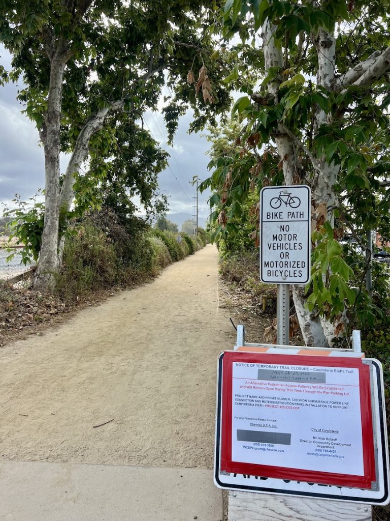 TRAIL DETOUR ALERT: Casitas Pier Power Pole Replacement